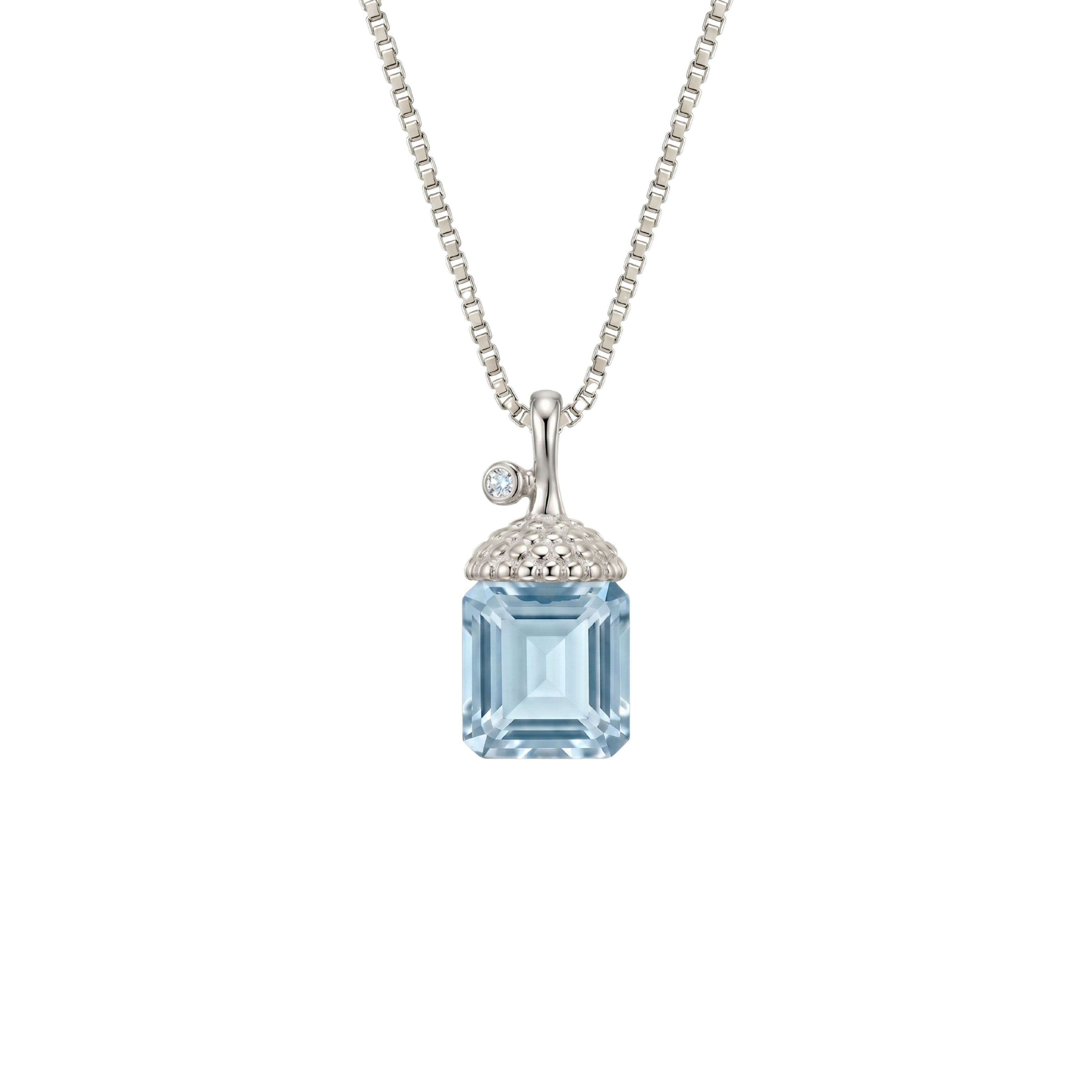 Silver Blue Lantern Crystal Pendant