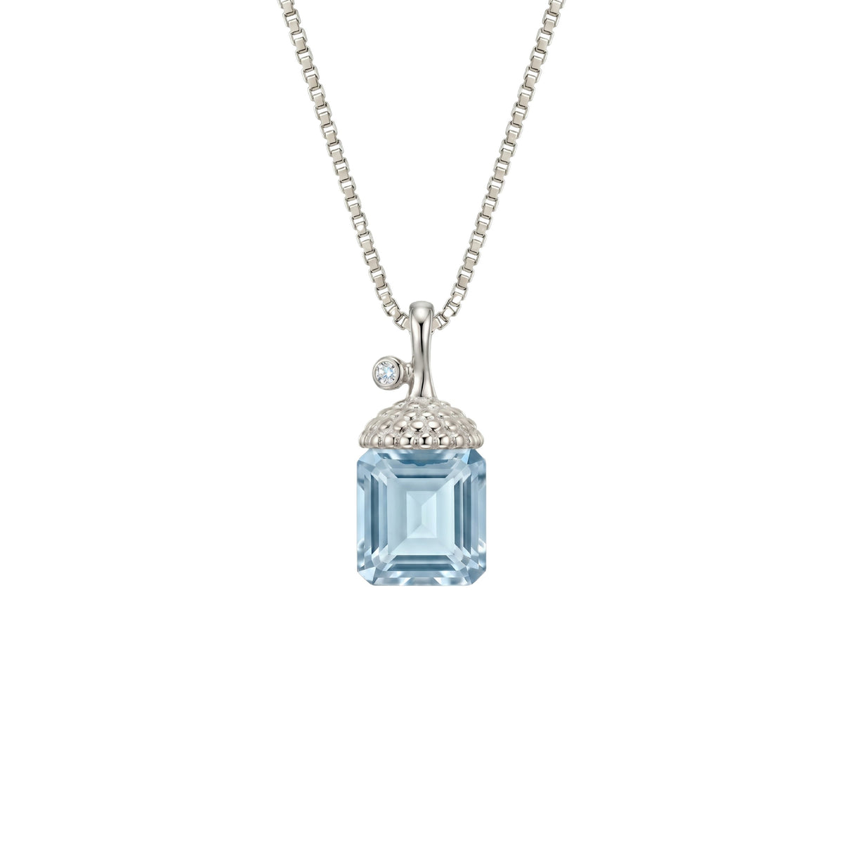 Silver Blue Lantern Crystal Pendant