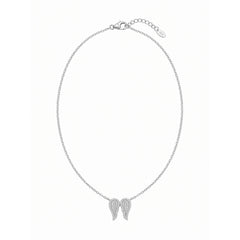Silver Sparkling guardian angel wings chain pendant for her