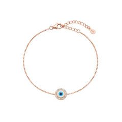 Rose Gold Elegant Evil Eye Sterling Bracelet For Her