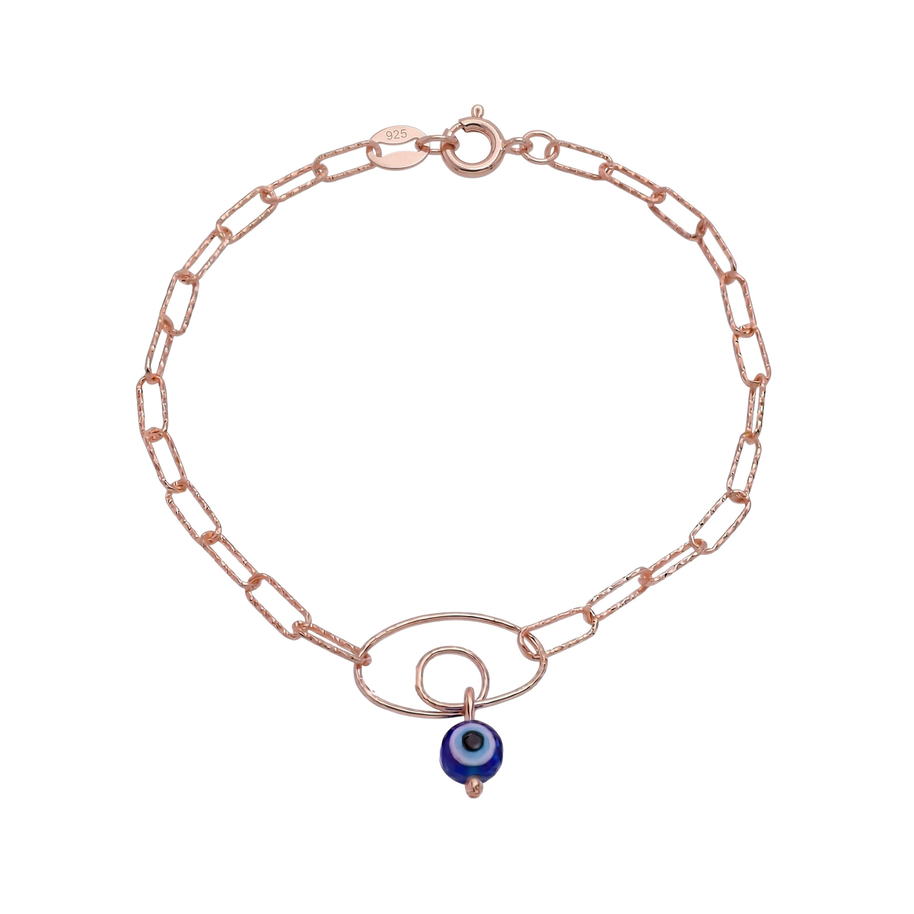 Rose Gold Evil Eye Protection Bracelet