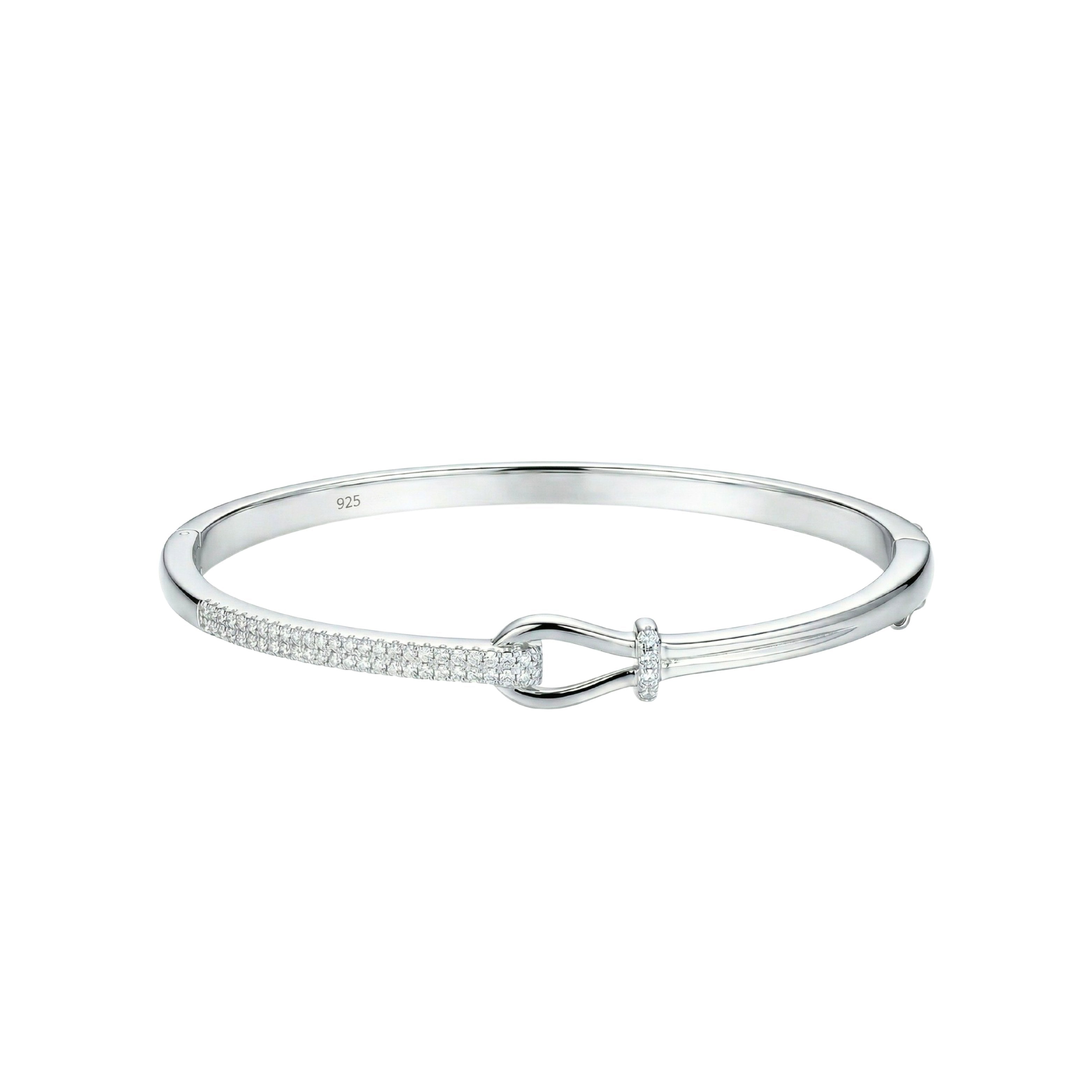 Silver Chic Pave Nautical Hook Bracelet For Her