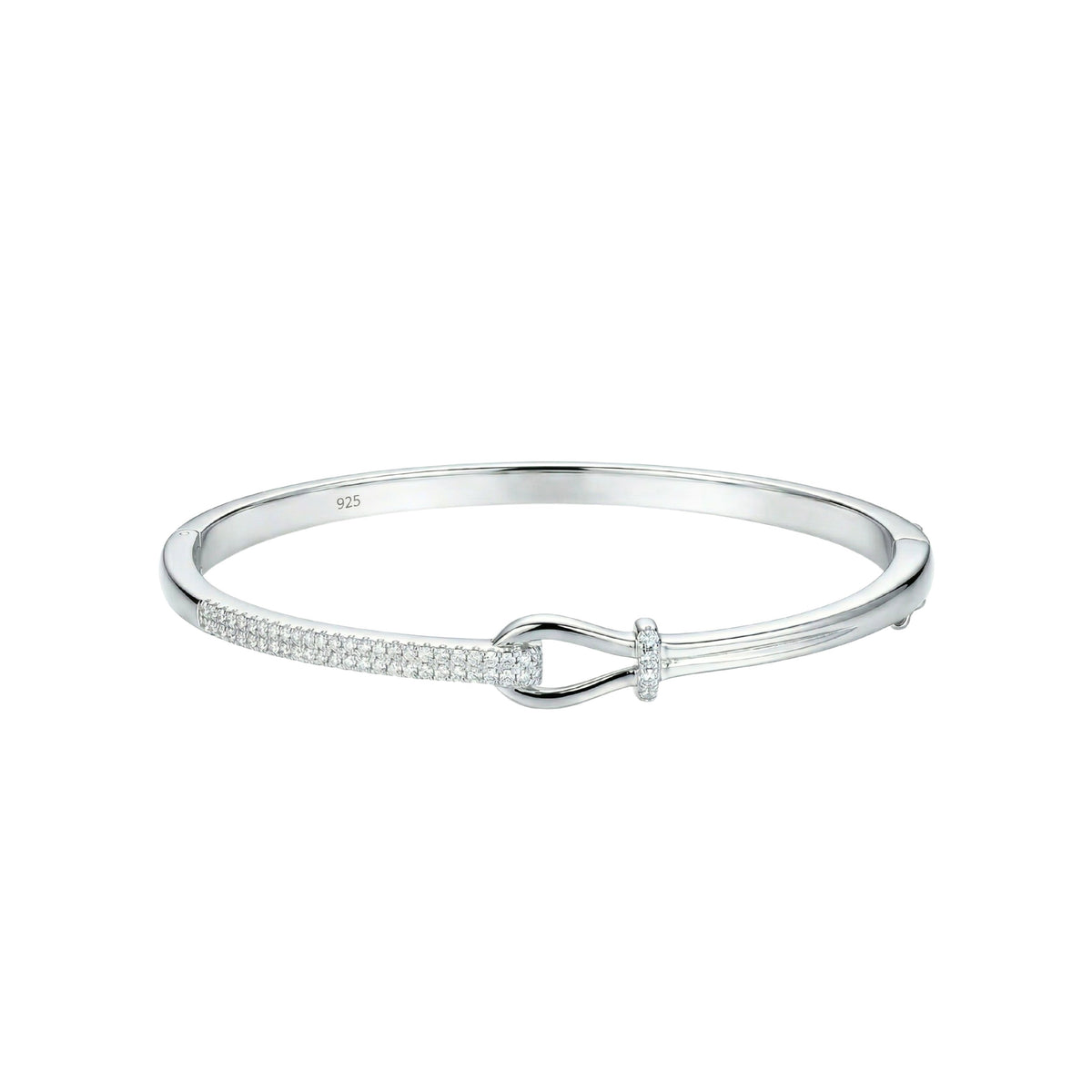 Silver Chic Pave Nautical Hook Bracelet For Her