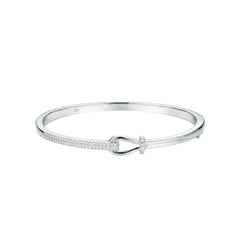 Silver Chic Pave Nautical Hook Bracelet For Her
