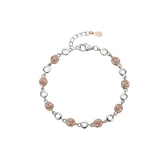 Silver Rose Elegant Link Bracelet