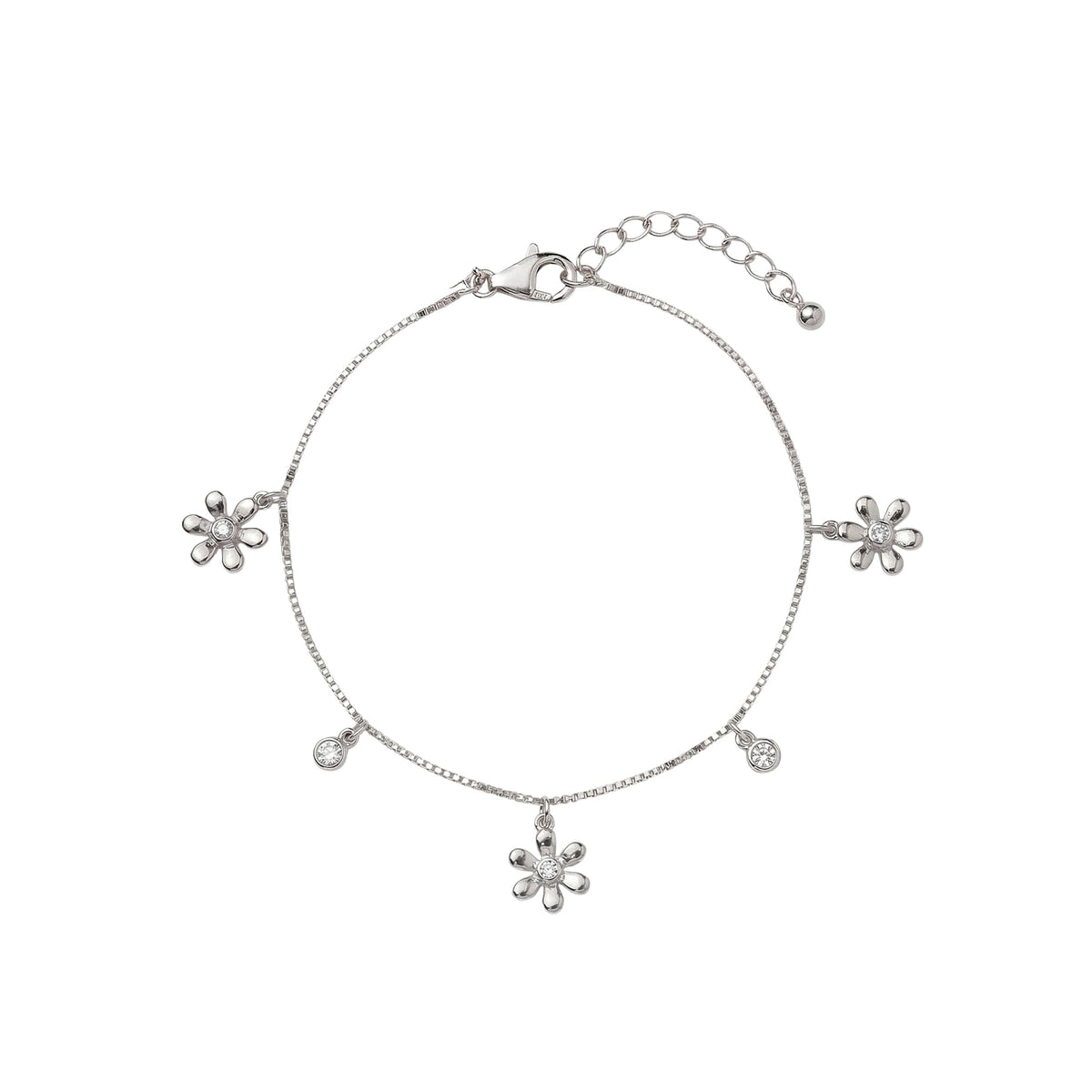 Silver Cute Dangler flower Chain Bracelet for her