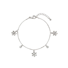 Silver Cute Dangler flower Chain Bracelet for her