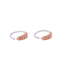 Gold Intricate Palm Leaf Design Toe Ring