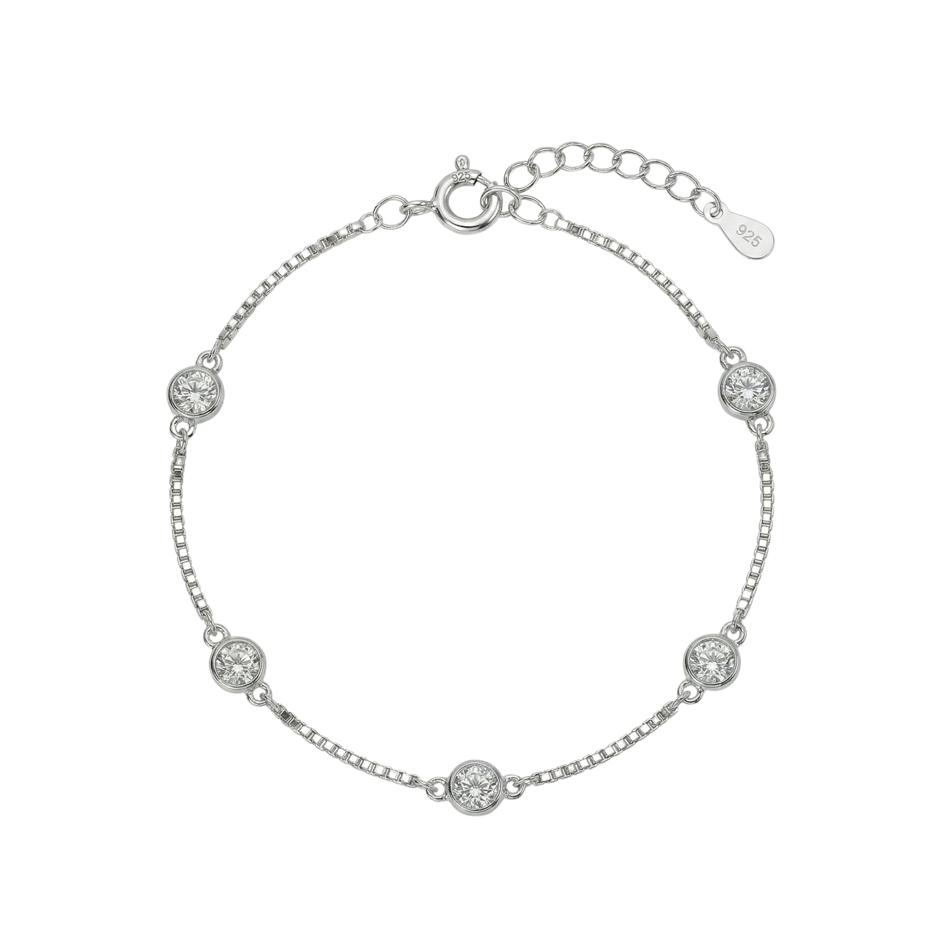 925 Silver Diamond (CZ) Dangler Bracelet