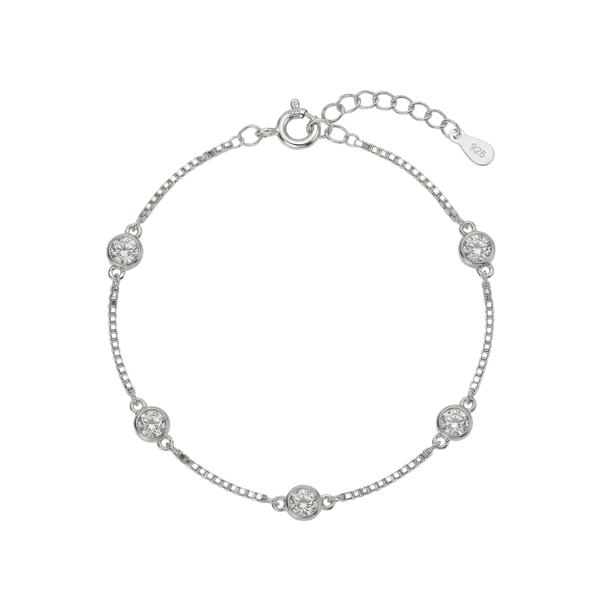 925 Silver Diamond (CZ) Dangler Bracelet