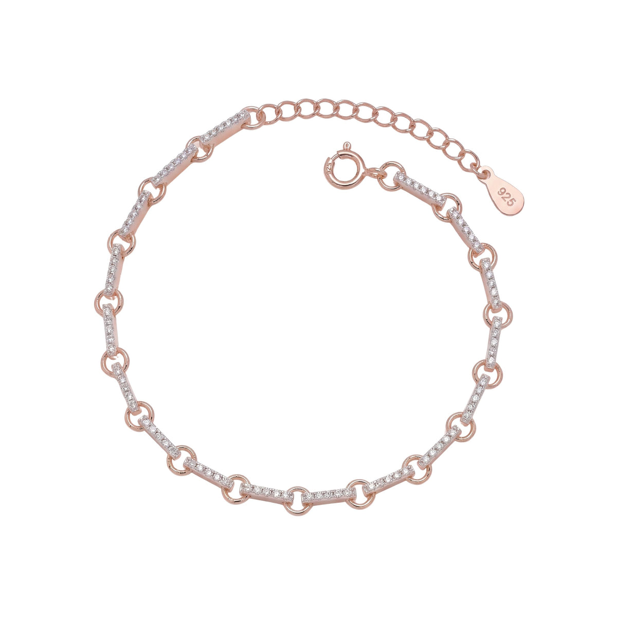 Rose Gold Pave Adjustable Bracelet