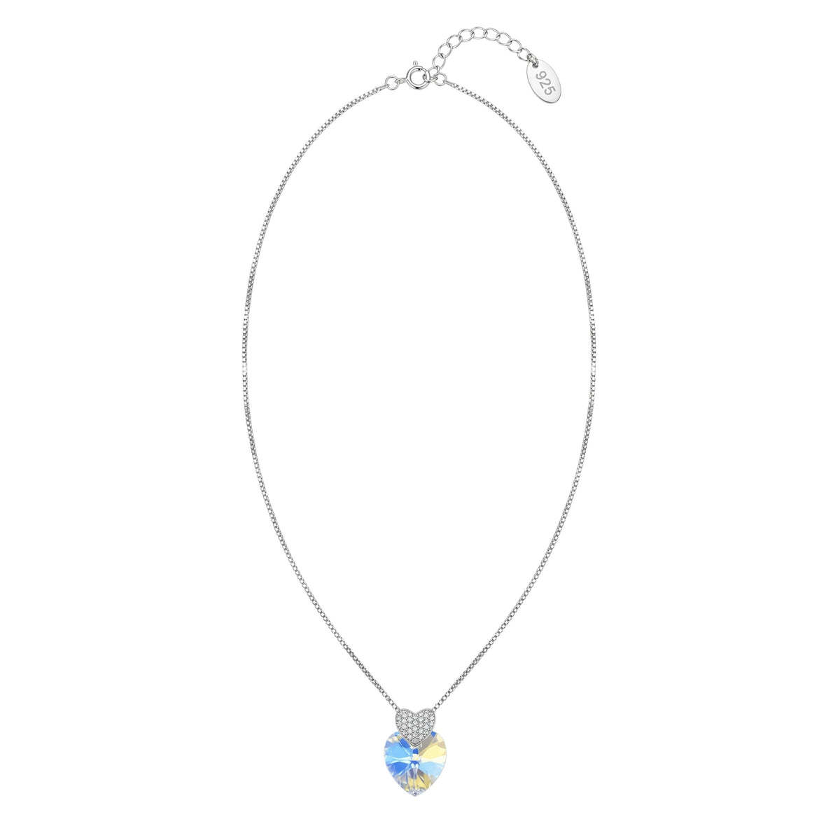 Silver Dual Heart Pave Pendant
