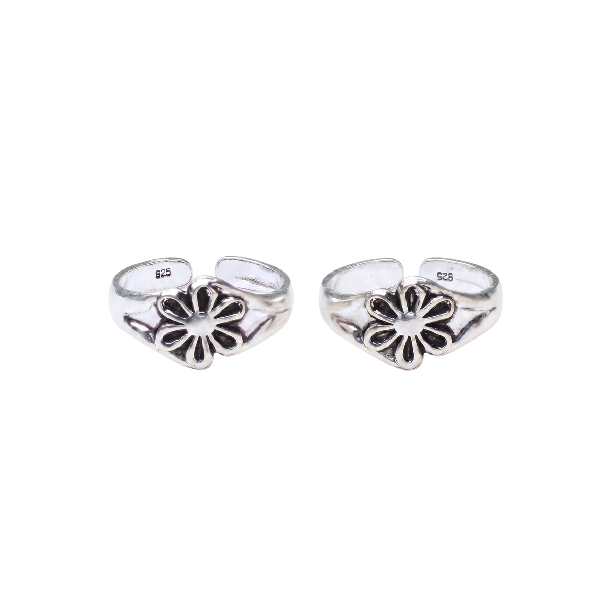 Silver Lush Flower Toe Ring