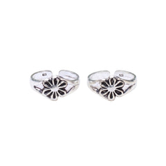 Silver Lush Flower Toe Ring