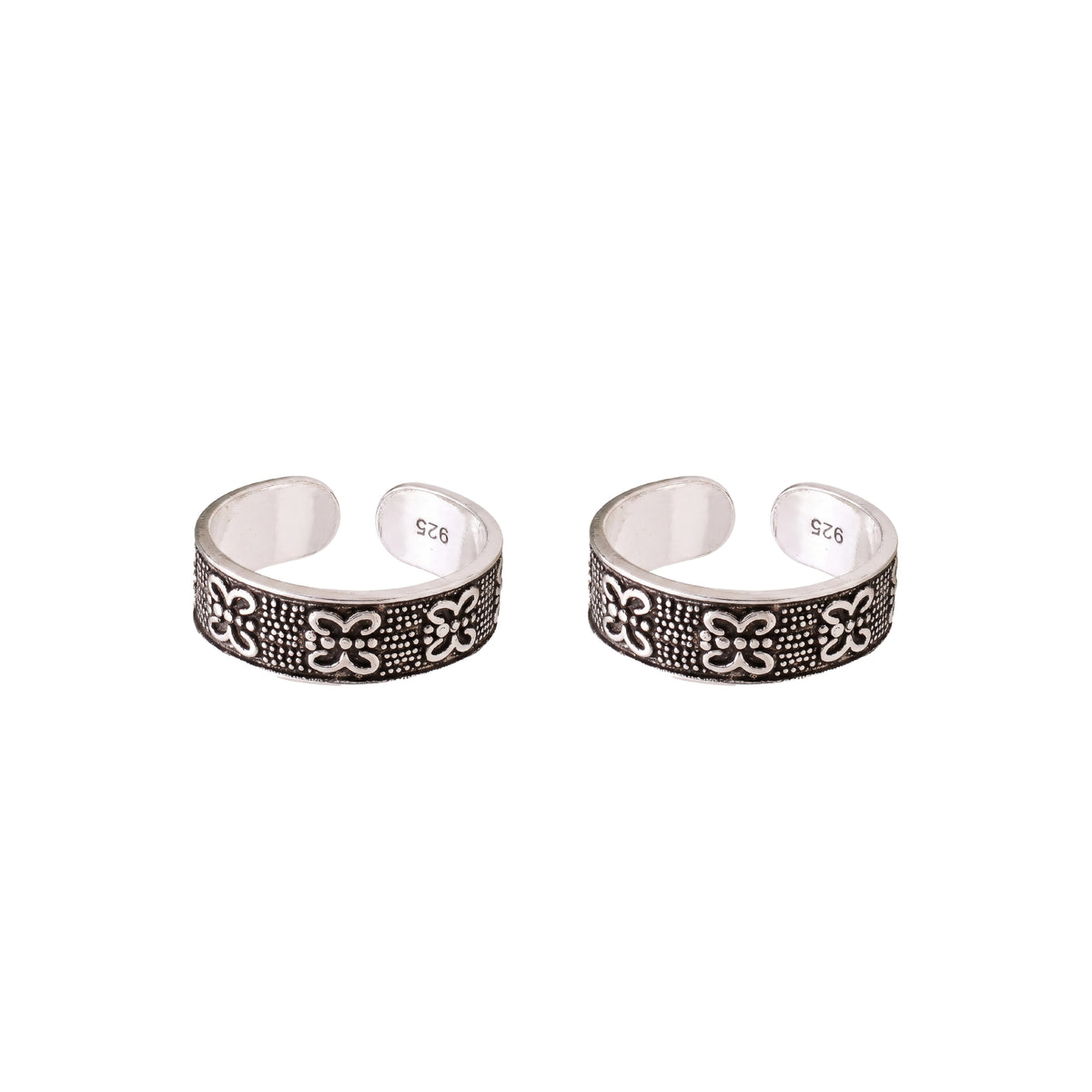 Silver Butterfly Oxidised Toe ring