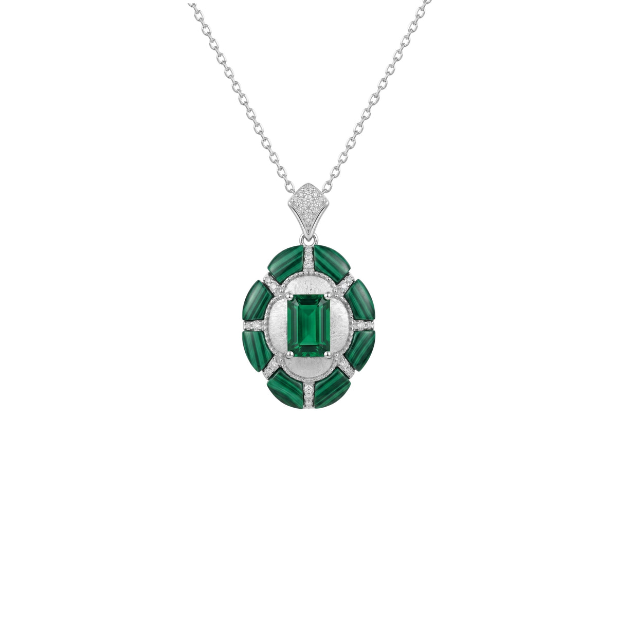 Silver Exquisite Malachite Green Pendant