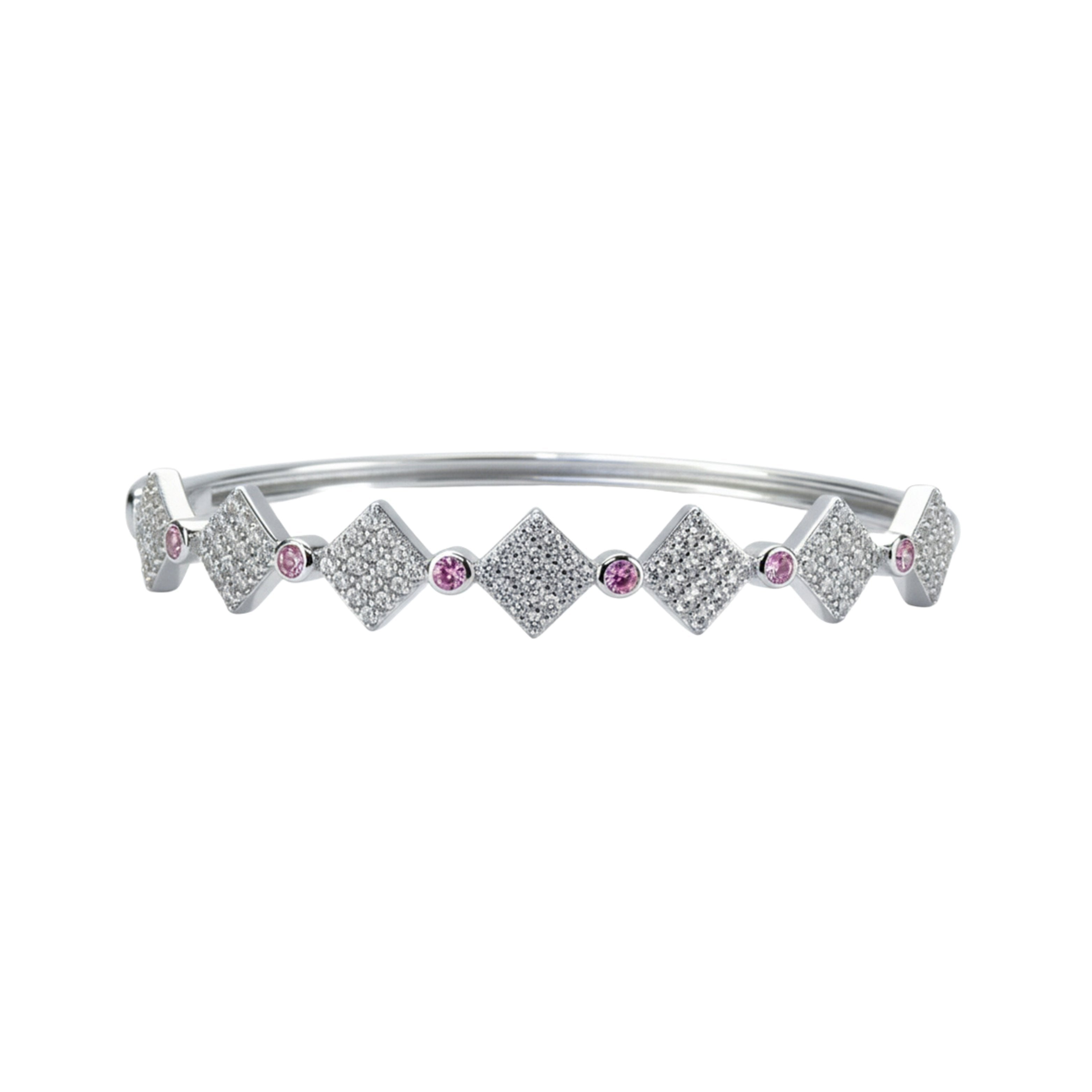 Silver Chunky Pave Bracelet For Her