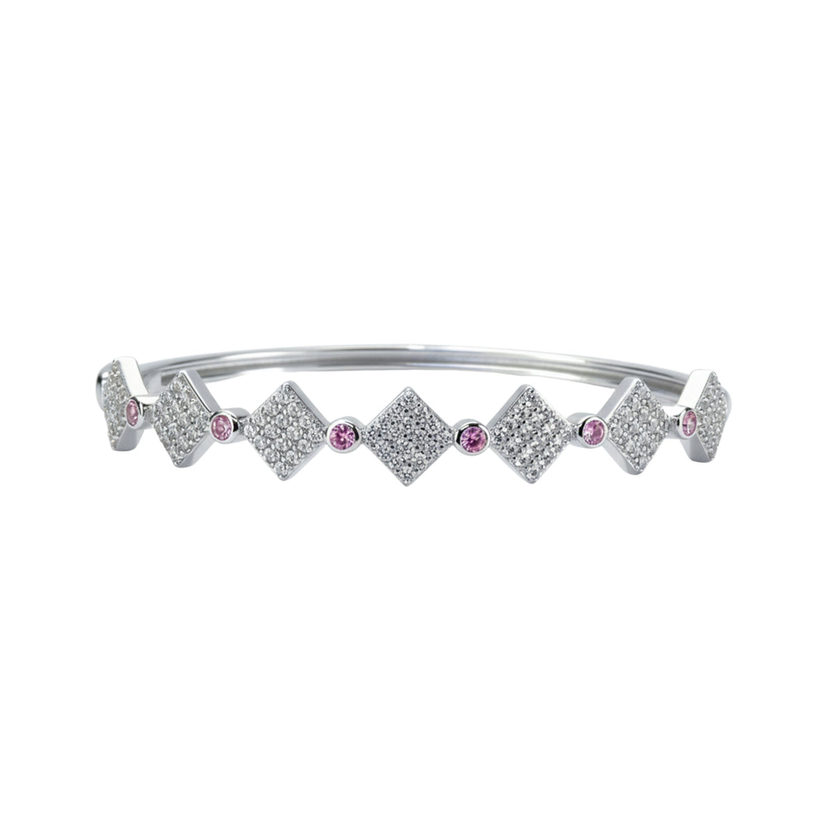 Silver Chunky Pave Bracelet For Her