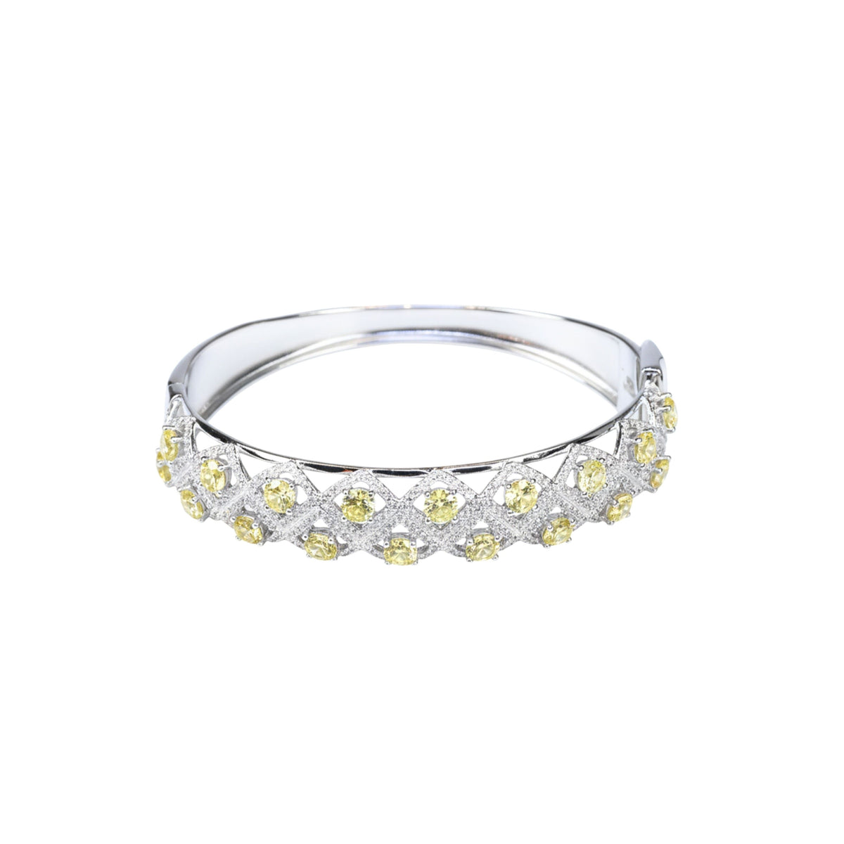 Silver Lattice Yellow Bracelet For Her