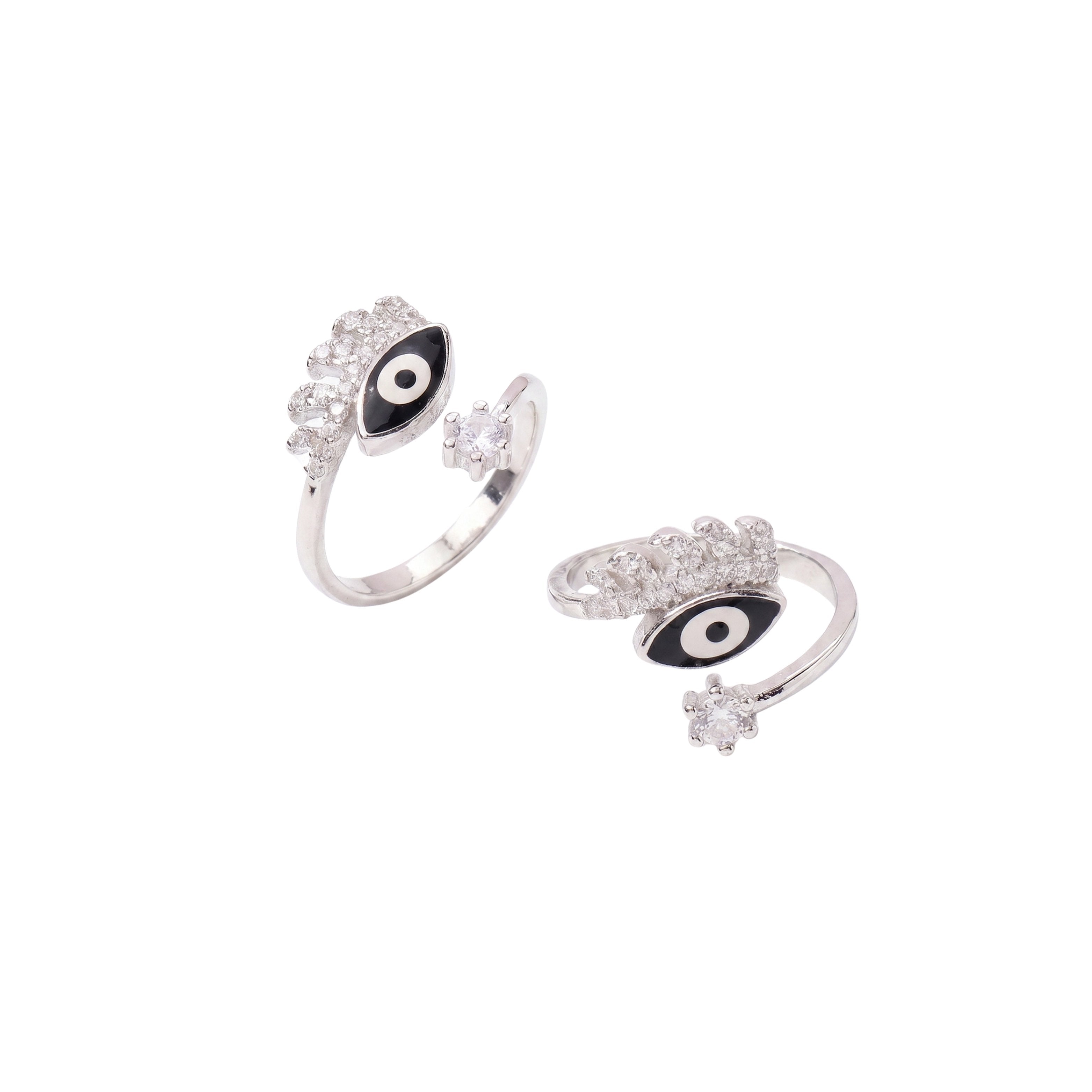 Silver CZ Eyelash Toe Ring For Her