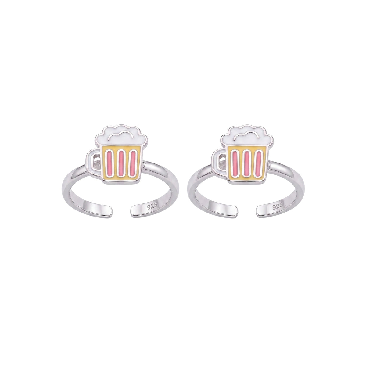 Silver Playful Beer Mug Toe Ring