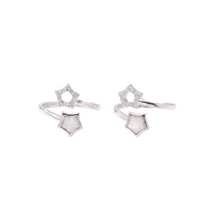 Silver Celestial Dual Star Toe Ring