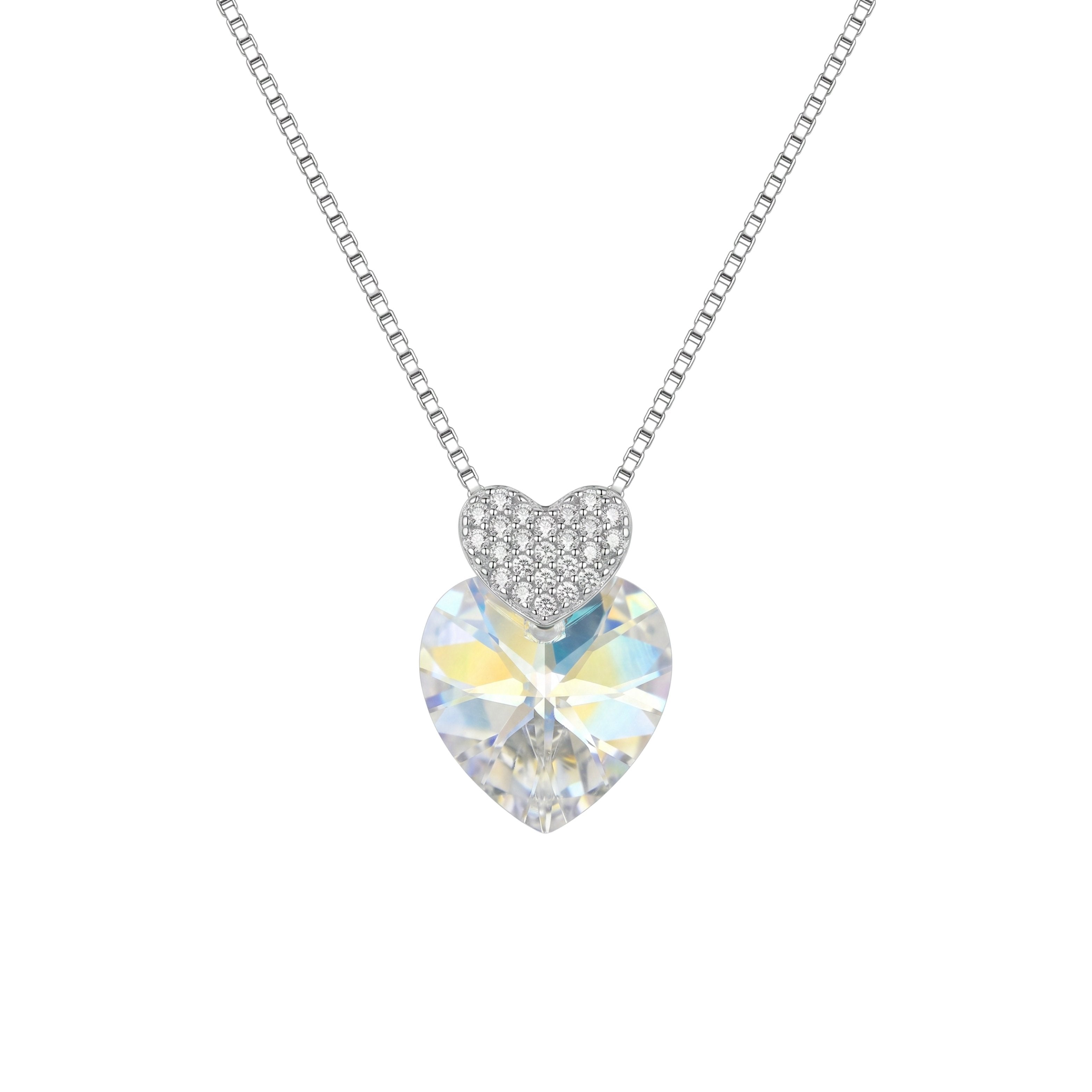 Silver Dual Heart Pave Pendant