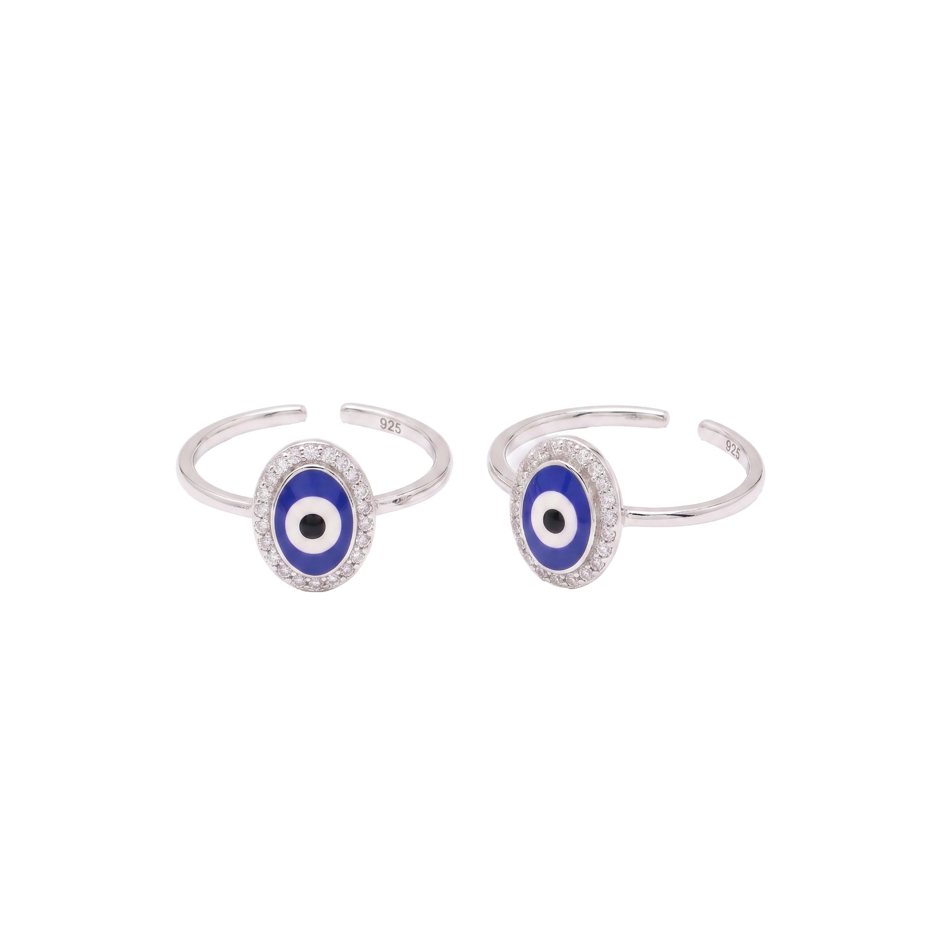 Silver Blue Evil Eye Sterling Silver Toe Ring