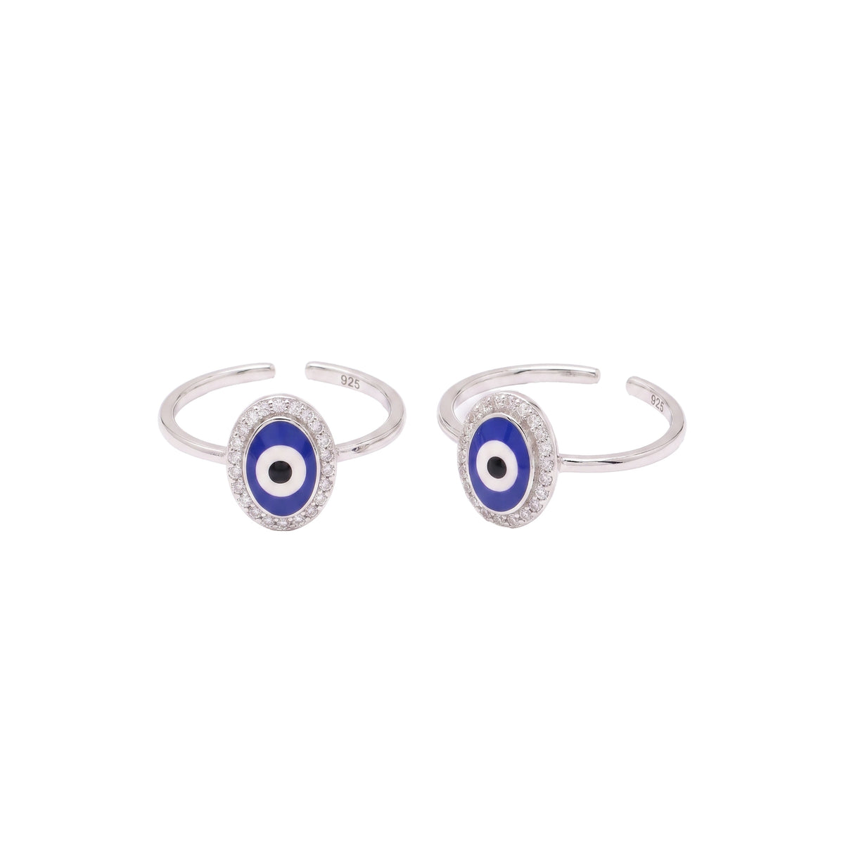 Silver Blue Evil Eye Sterling Silver Toe Ring