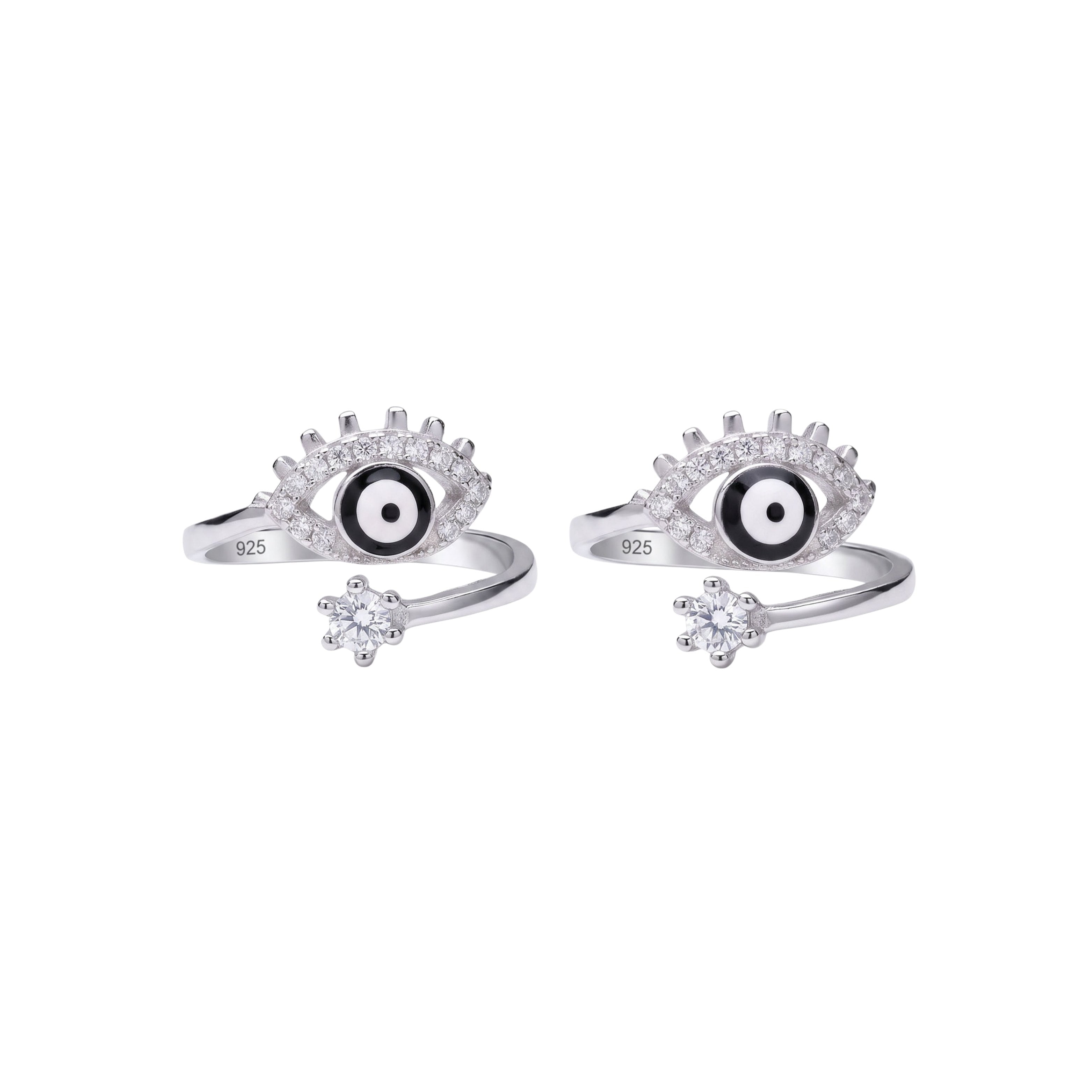 Silver Classic Evil Eye Shield Toe Ring for Her