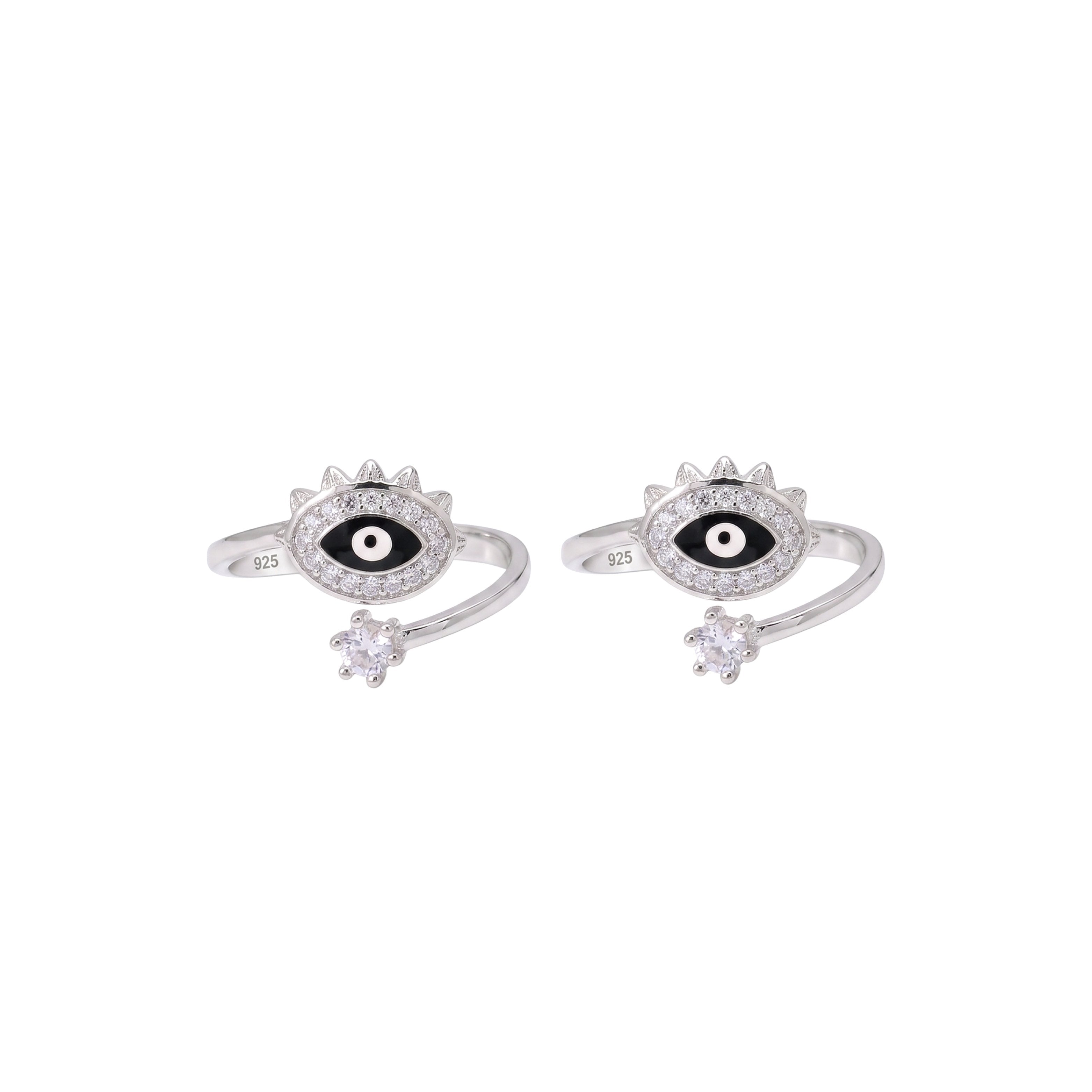 Silver Radiant Halo Evil Eye Toe Ring