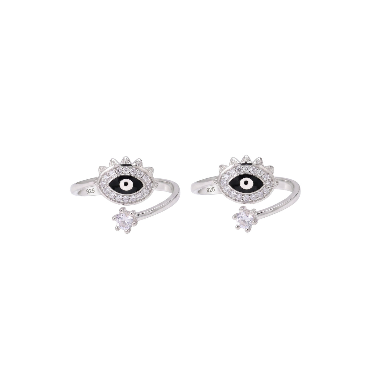 Silver Radiant Halo Evil Eye Toe Ring