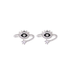 Silver Radiant Halo Evil Eye Toe Ring