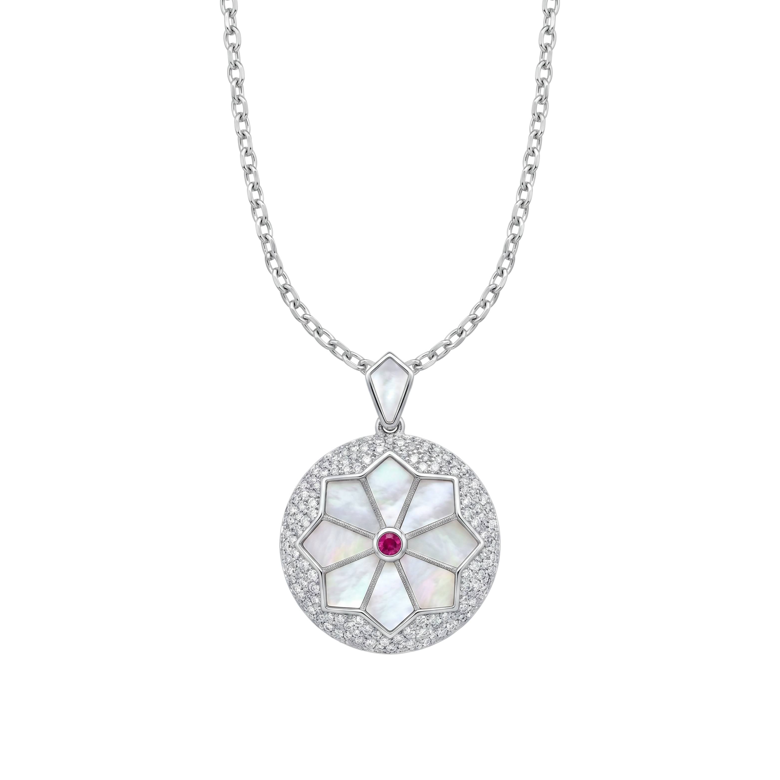 Silver Starburst Mother Of Pearl Pendant