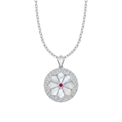 Silver Starburst Mother Of Pearl Pendant