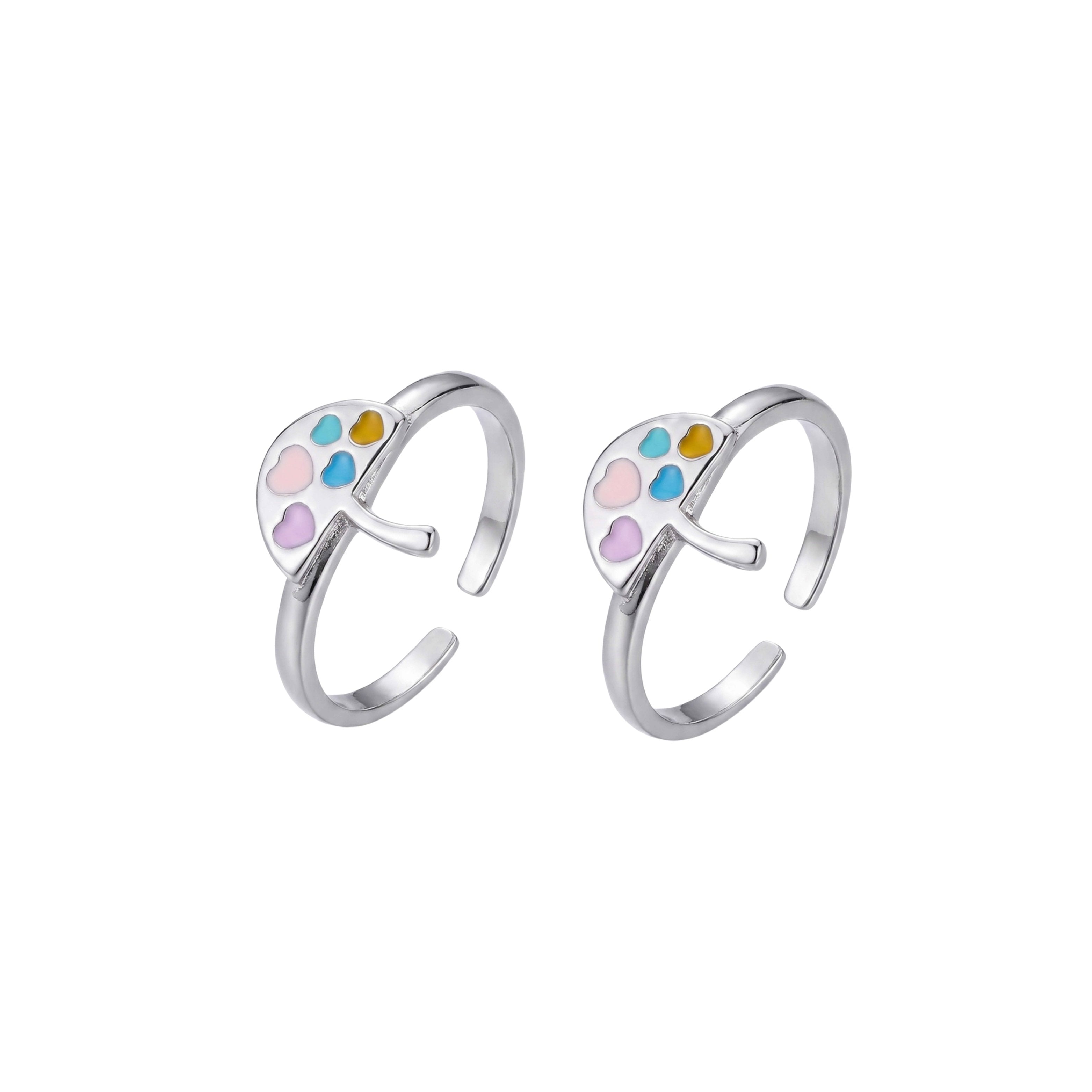 Silver Heart Umbrella Toe Ring for Her