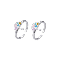 Silver Heart Umbrella Toe Ring for Her