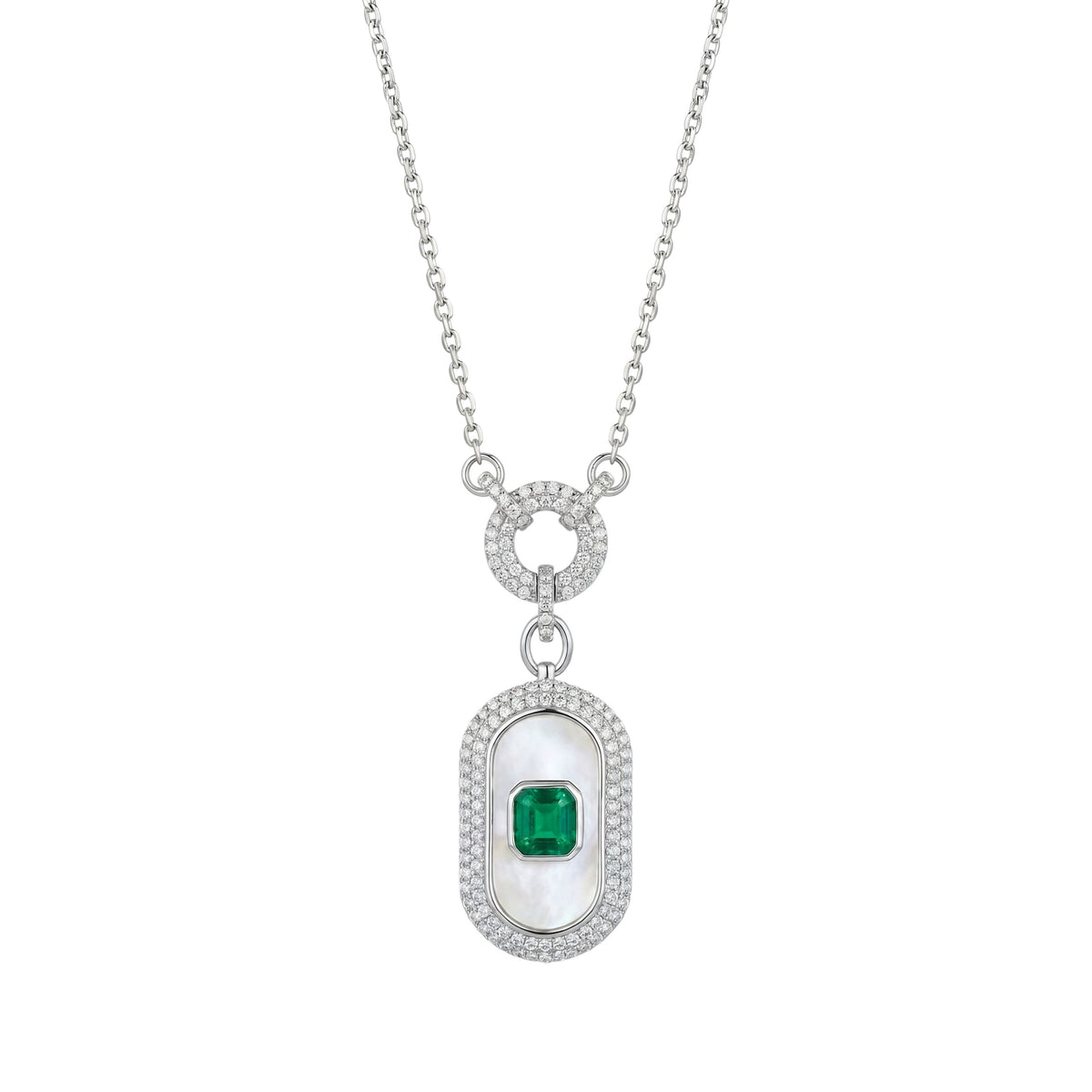 Silver Mother of Pearl Halo Pendant