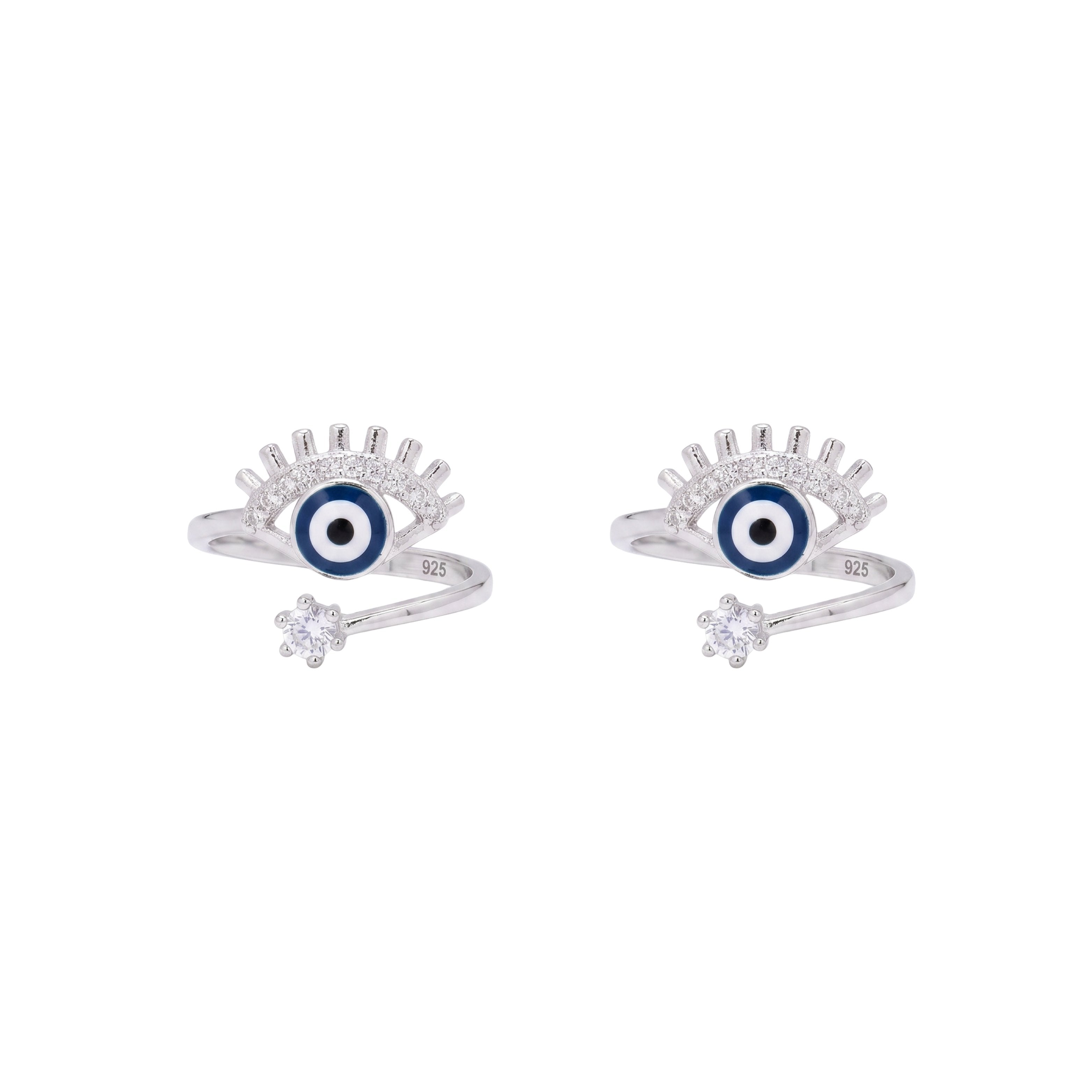 Silver Striking Eyelashes Halo Toe Ring