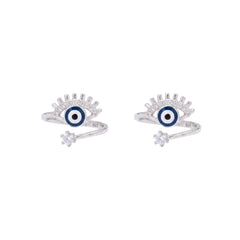 Silver Striking Eyelashes Halo Toe Ring