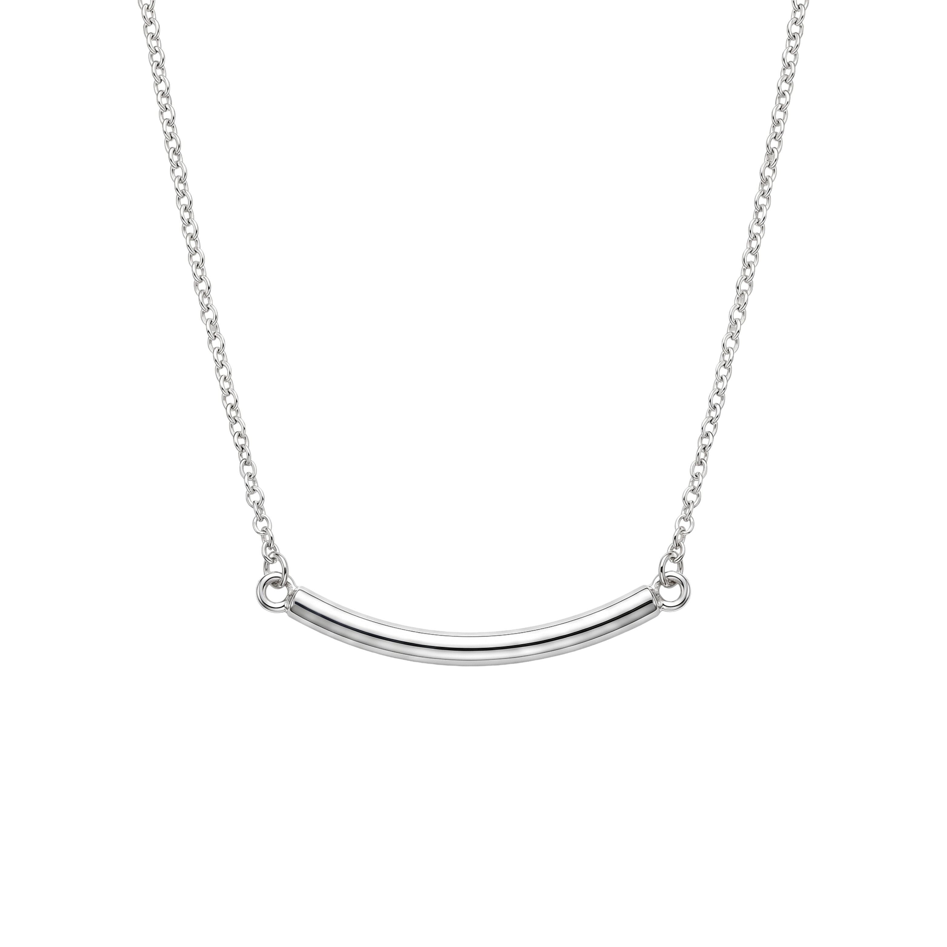 Silver Curved Bar Pendant