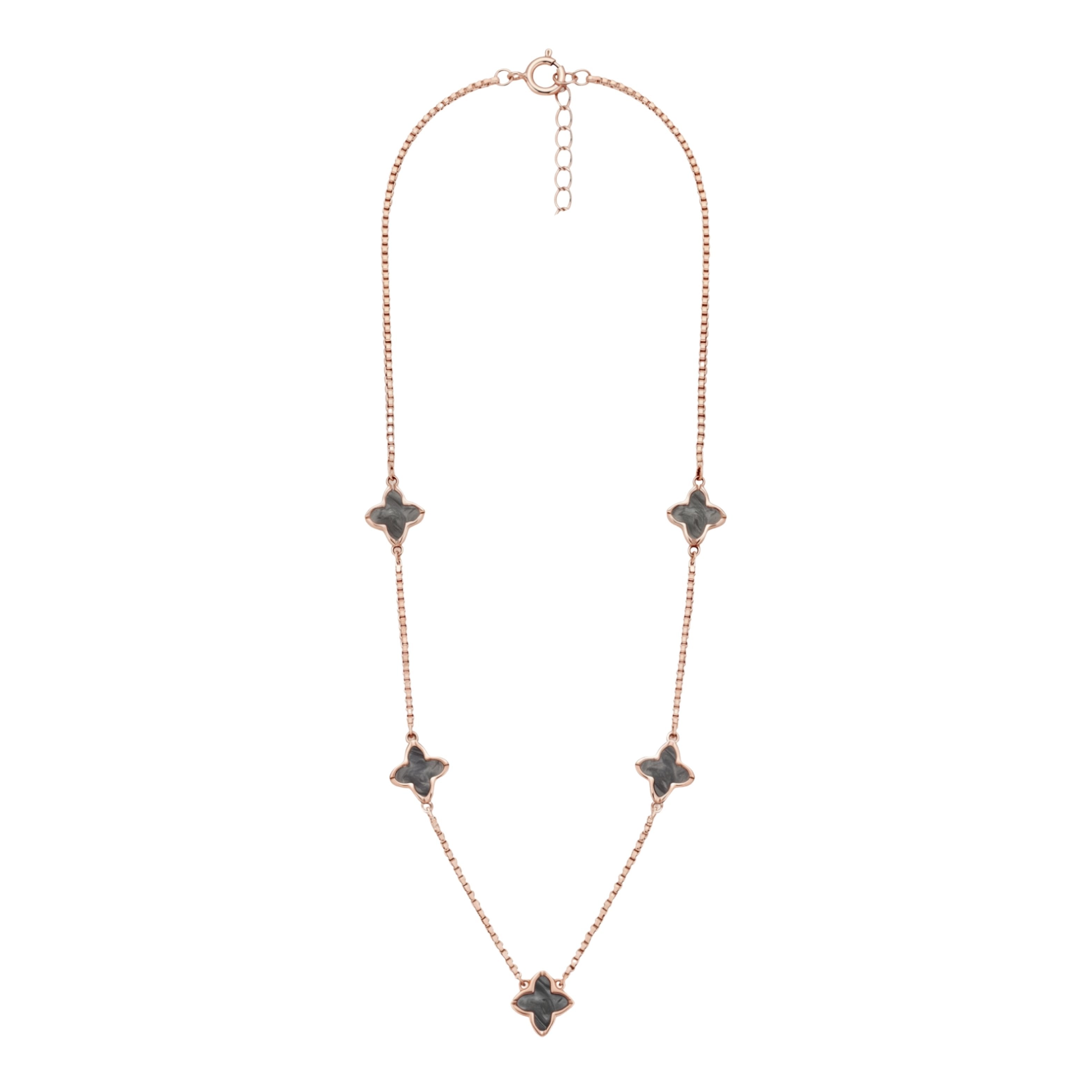 925 Silver Reversible  Rose gold clover leaf necklace