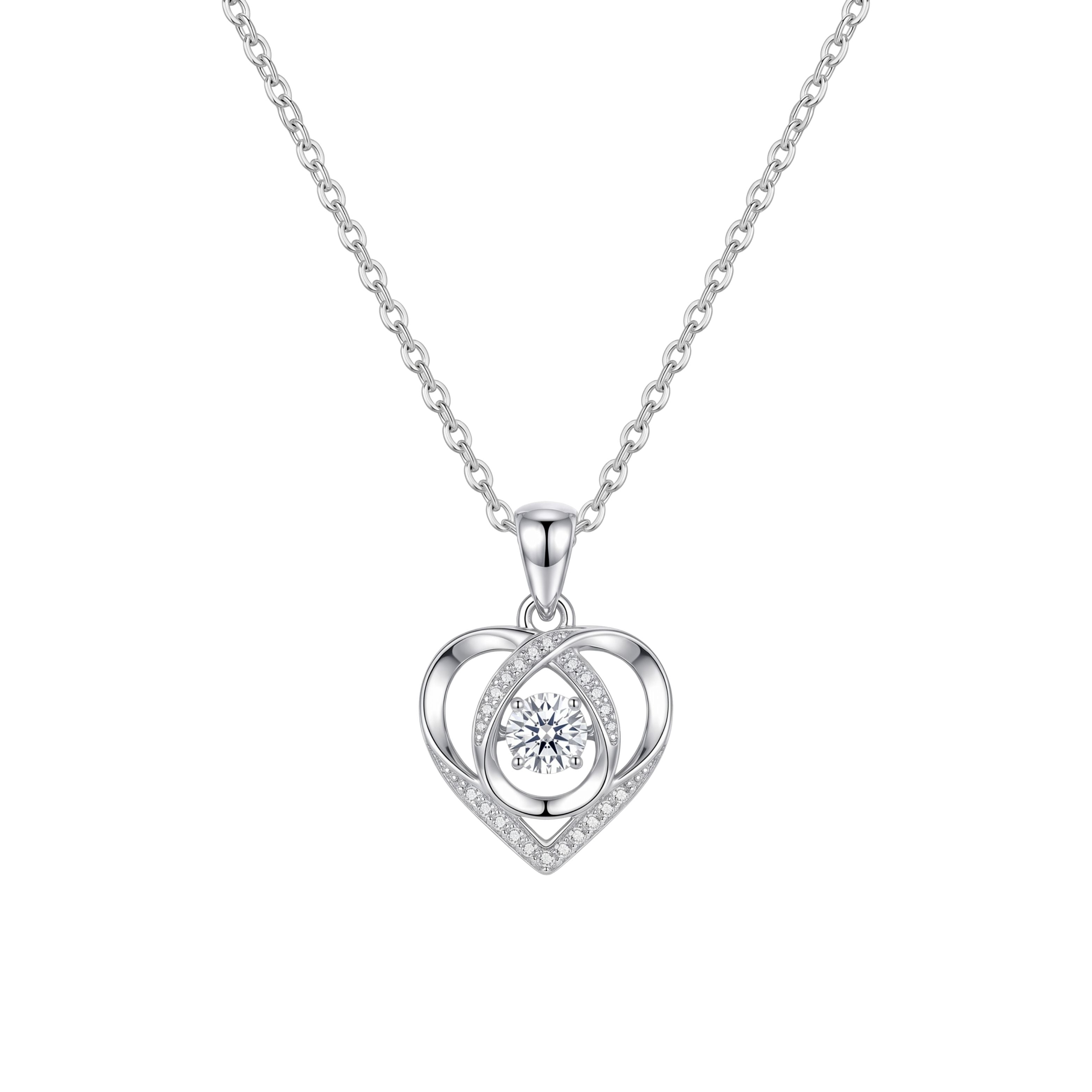 Silver Forever Love Dancing Heart Pendant