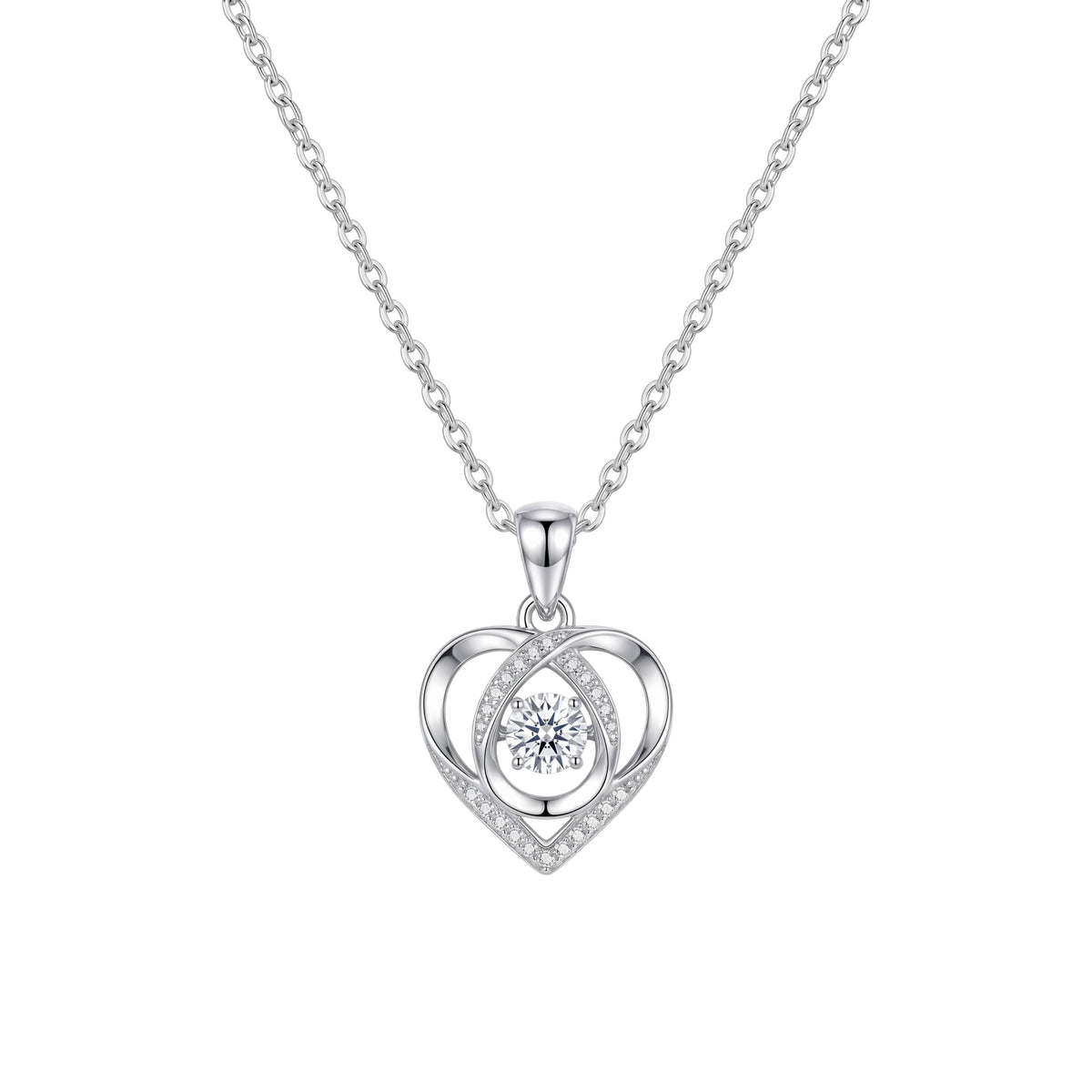 Silver Forever Love Dancing Heart Pendant