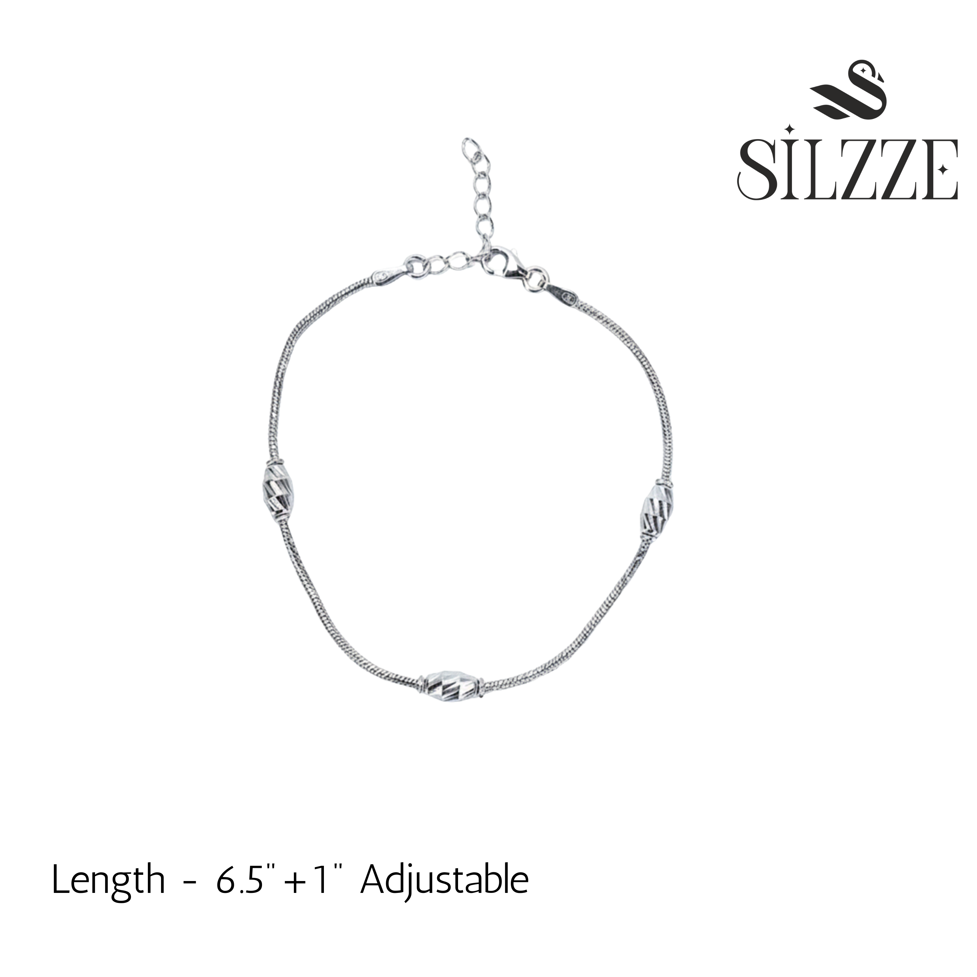 Silver Twisted Bead Bracelet