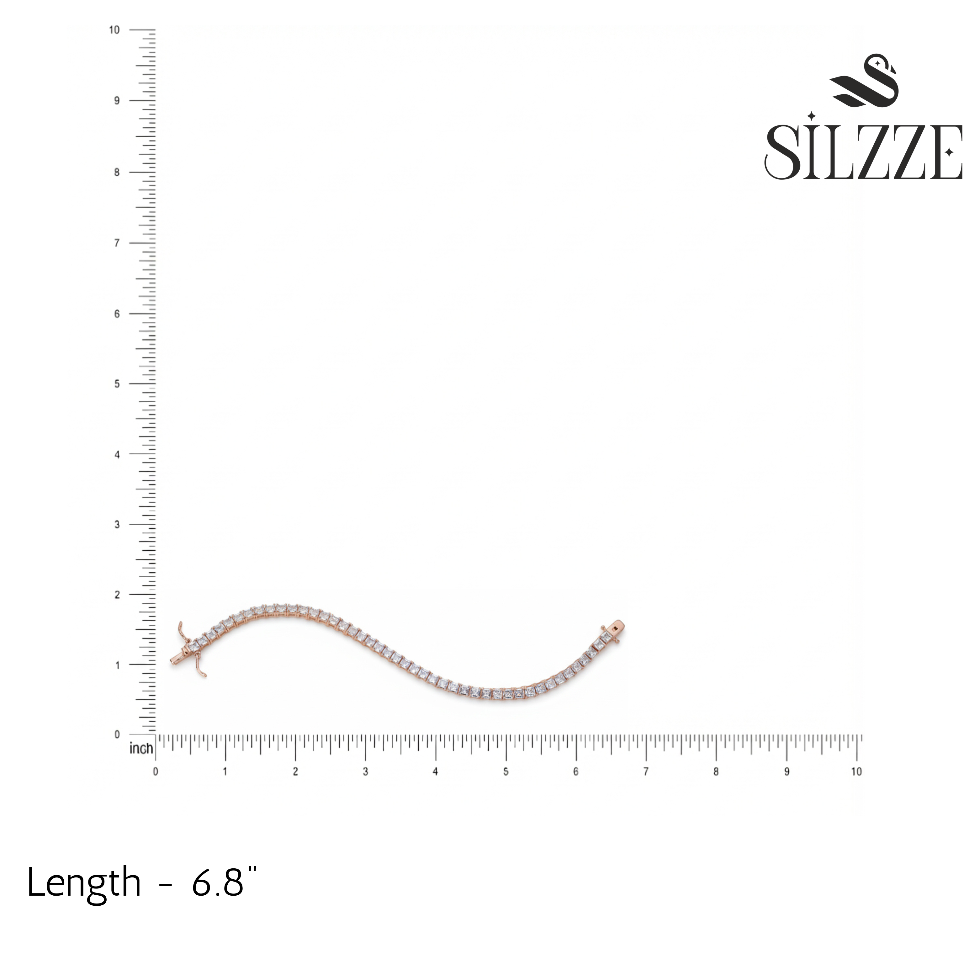 Princess Cut Rose Gold Tennis Bracelet