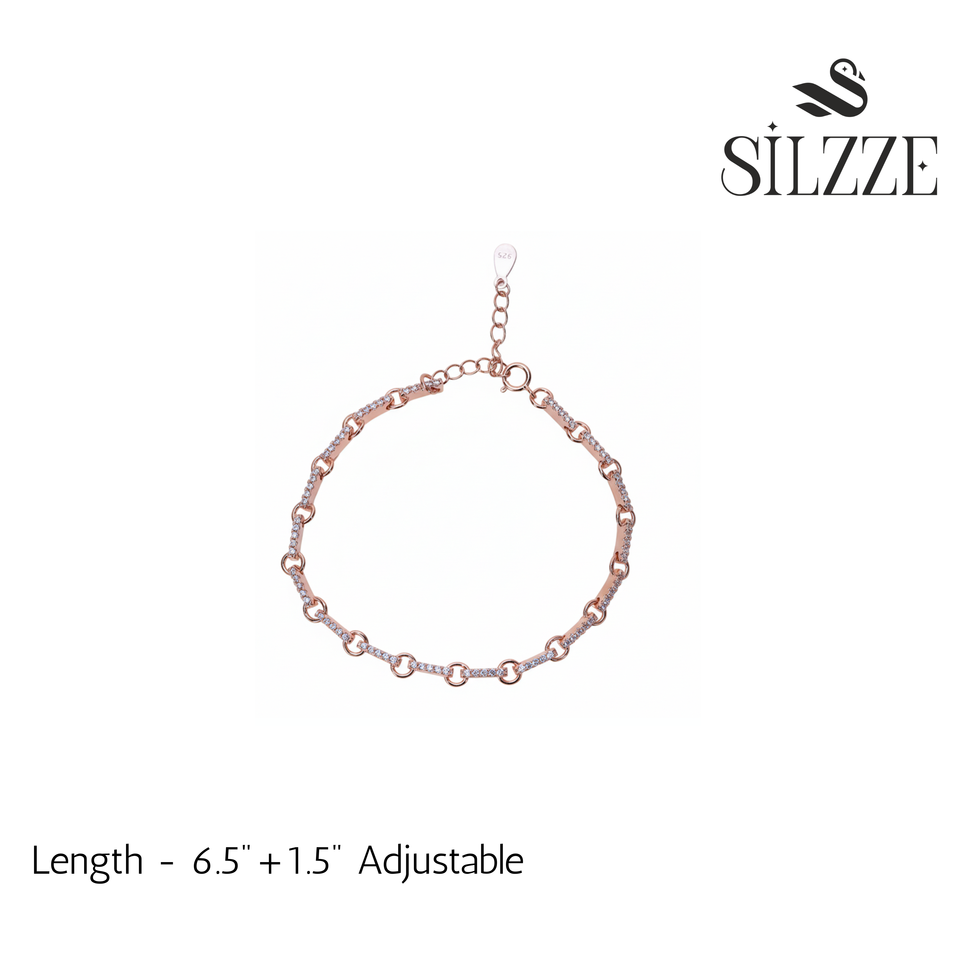 Rose Gold Pave Adjustable Bracelet
