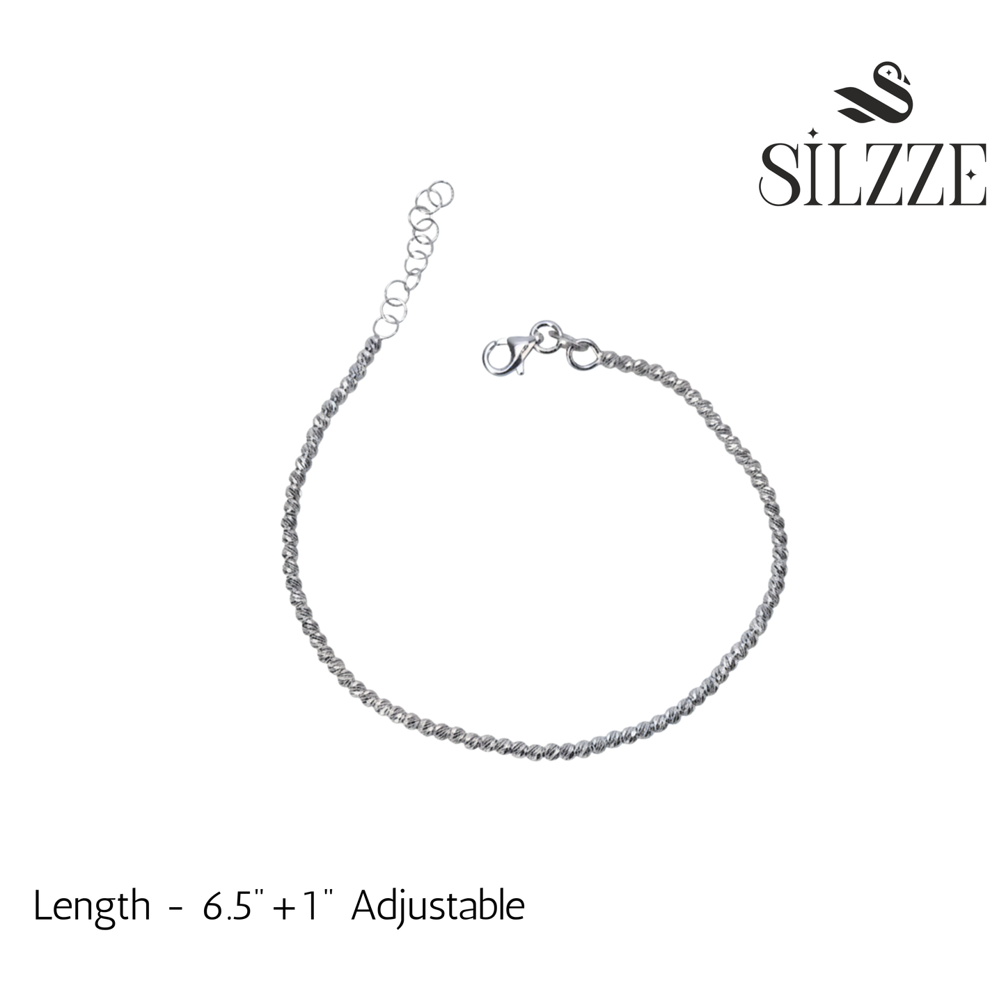 Silver Glitter Hand Bracelet