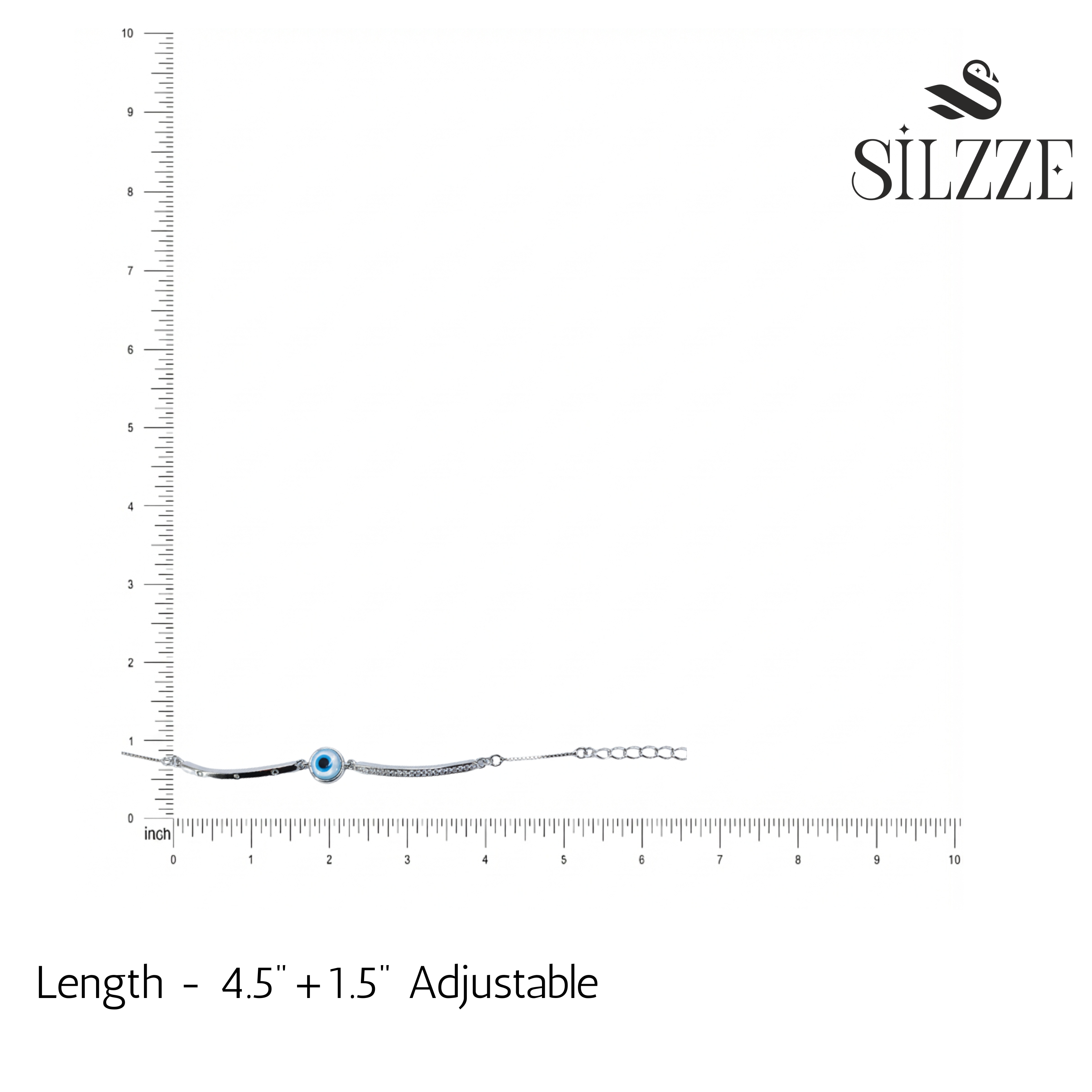 Silver Kids Evil Eye Daisy Bracelet