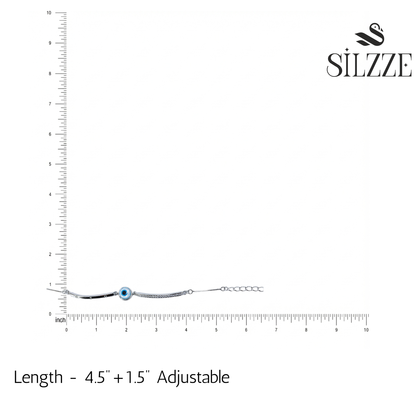 Silver Kids Evil Eye Daisy Bracelet